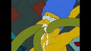 Marge Simpson raptada y culiada por Kang y Kodos
